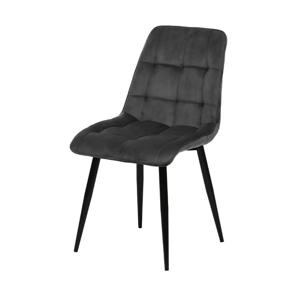 Eetkamerstoel Bergen Antraciet Fluweel met zwart onderstel - Image 3