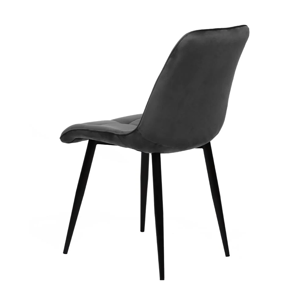 Eetkamerstoel Bergen Antraciet Fluweel met zwart onderstel - Image 5