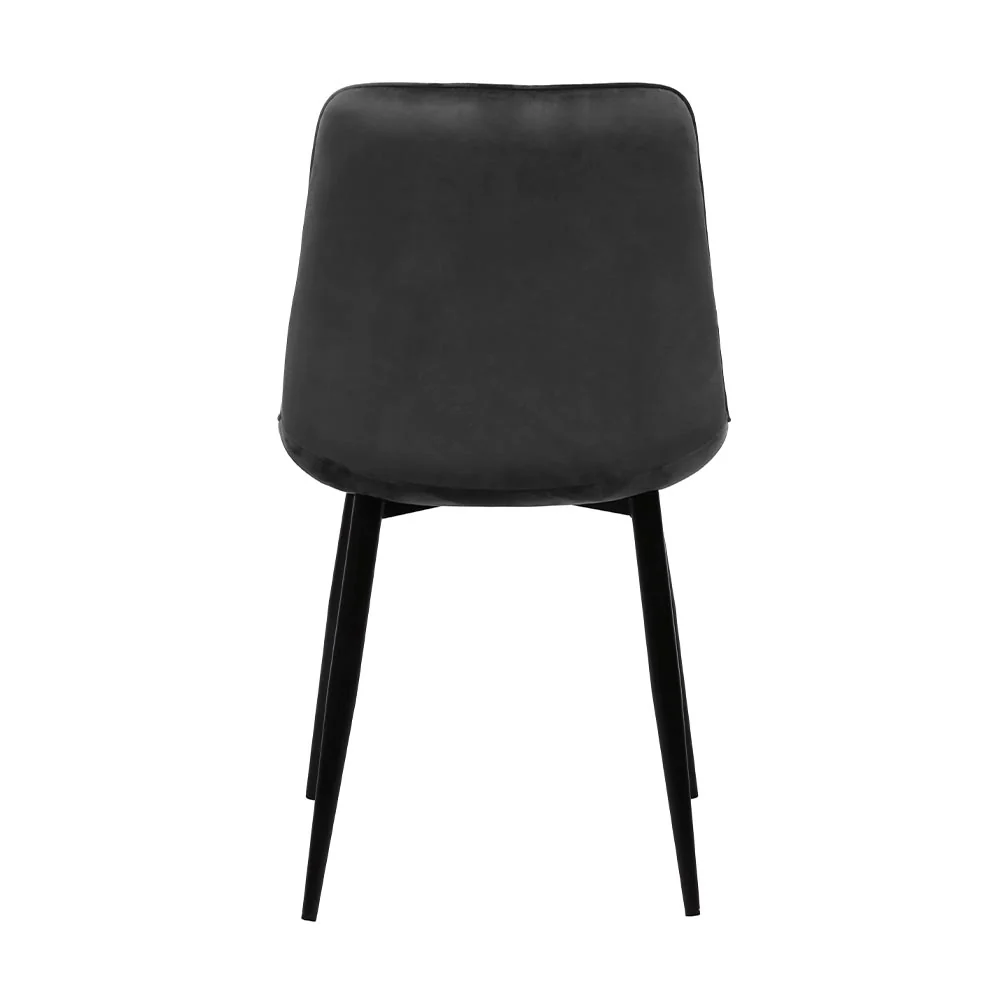 Eetkamerstoel Bergen Antraciet Fluweel met zwart onderstel - Image 6