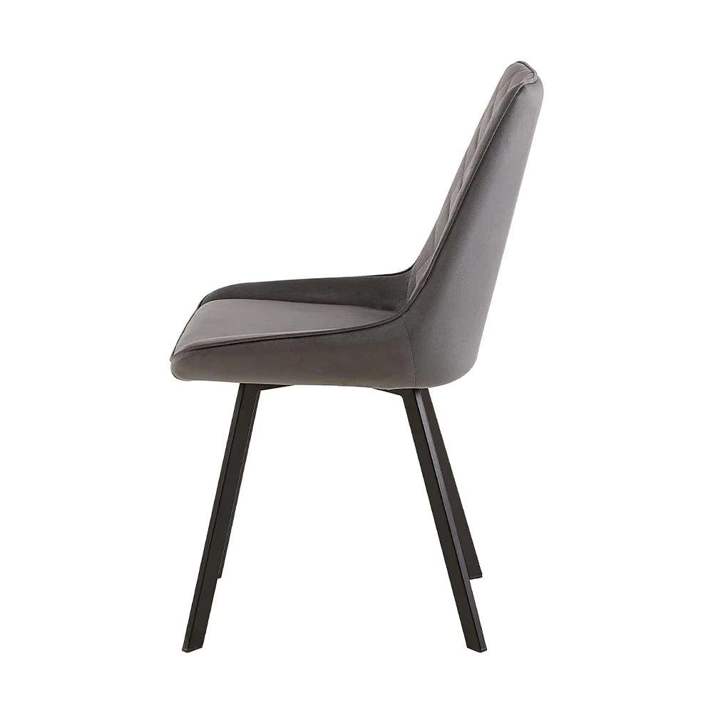 Eetkamerstoel Brøndby Grijs Fluweel met zwart onderstel - Image 4