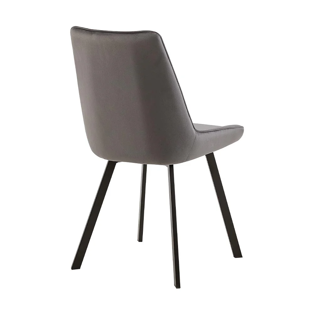 Eetkamerstoel Brøndby Grijs Fluweel met zwart onderstel - Image 5