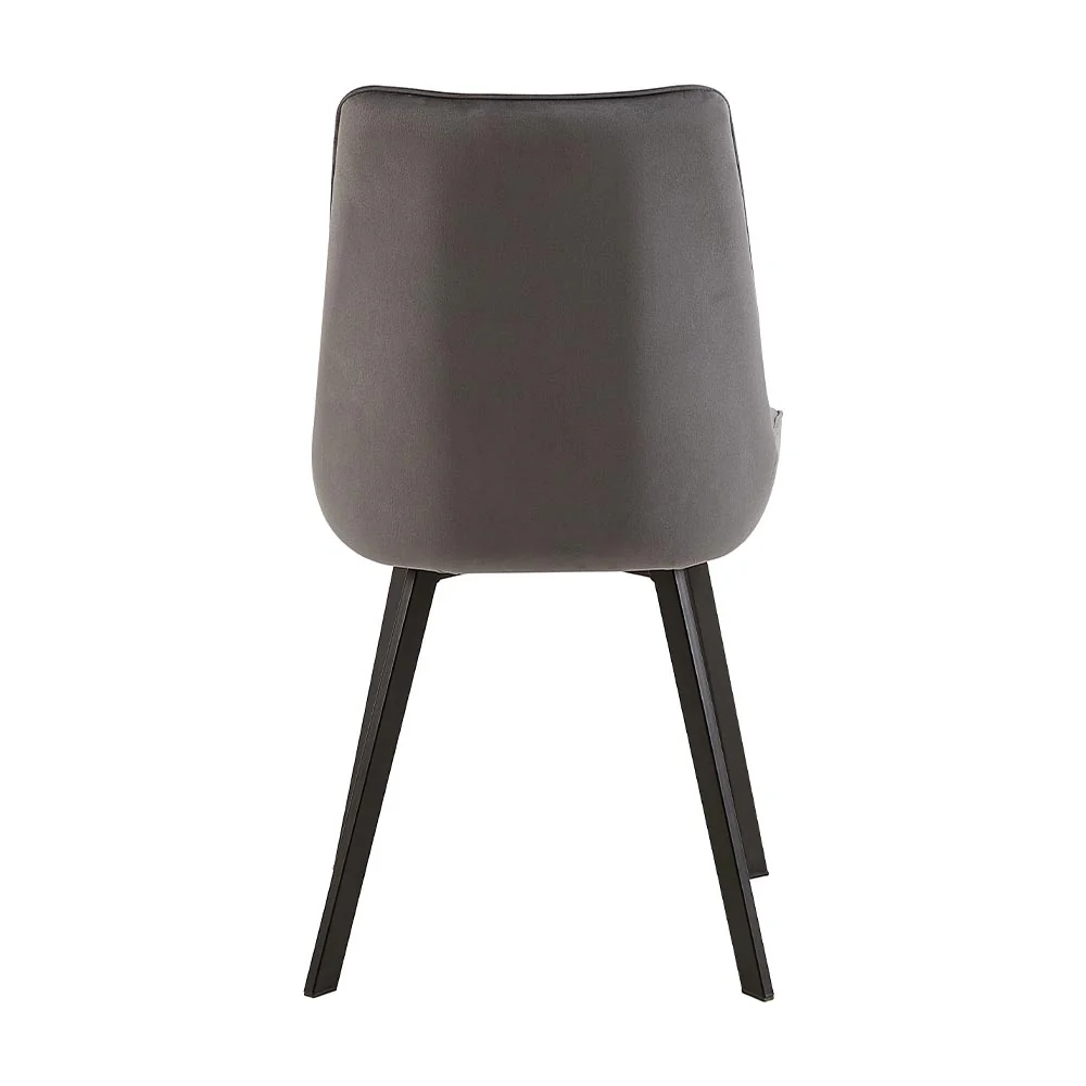 Eetkamerstoel Brøndby Grijs Fluweel met zwart onderstel - Image 6