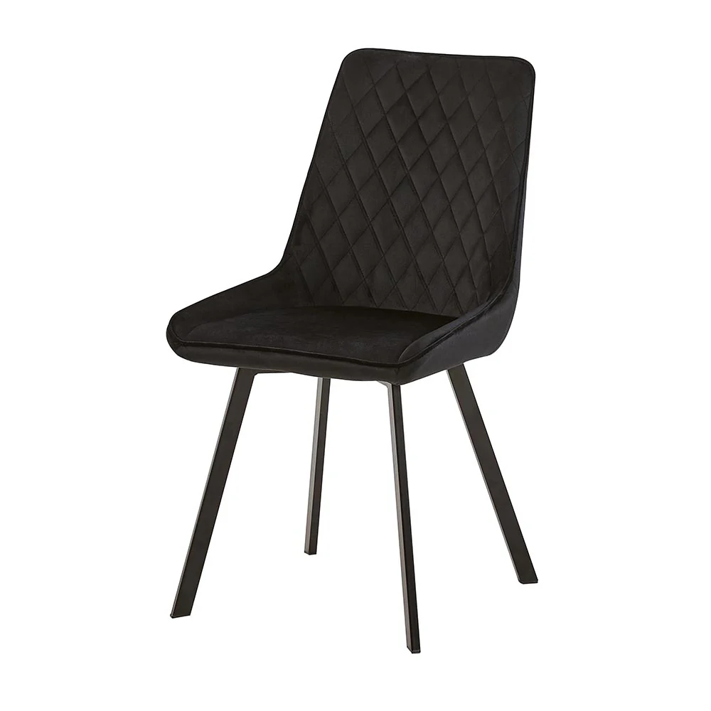 Eetkamerstoel Brøndby Zwart Fluweel met zwart onderstel - Image 3