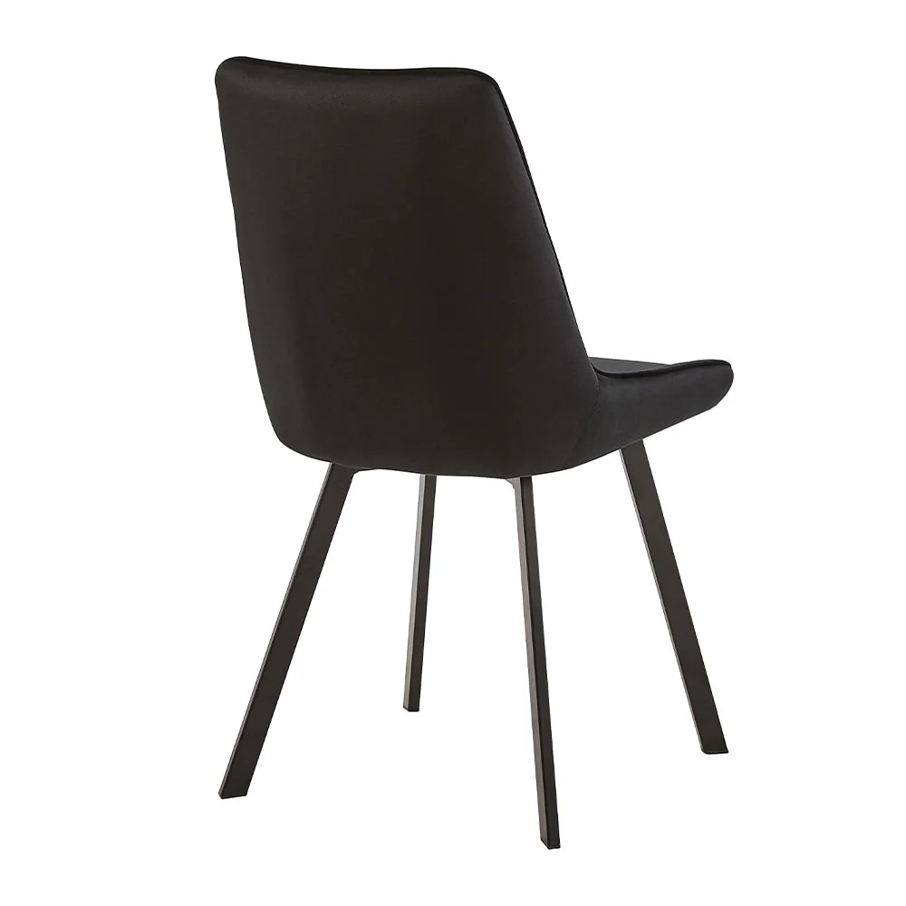 Eetkamerstoel Brøndby Zwart Fluweel met zwart onderstel - Image 6