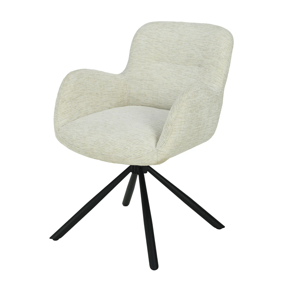 Eetkamerstoel Espoo Wit met zwart onderstel - Image 3