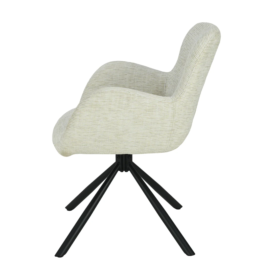 Eetkamerstoel Espoo Wit met zwart onderstel - Image 4