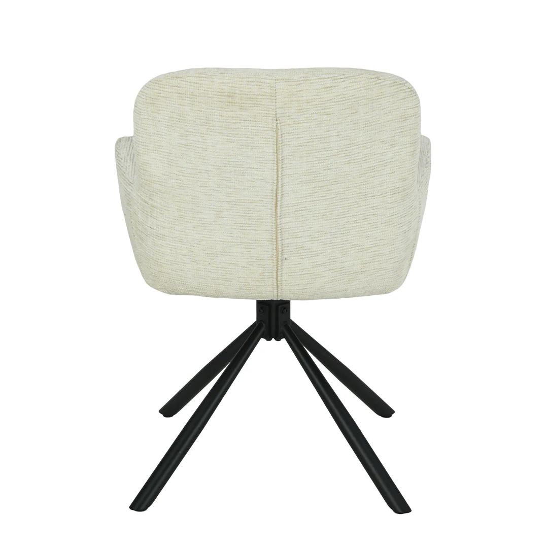 Eetkamerstoel Espoo Wit met zwart onderstel - Image 5