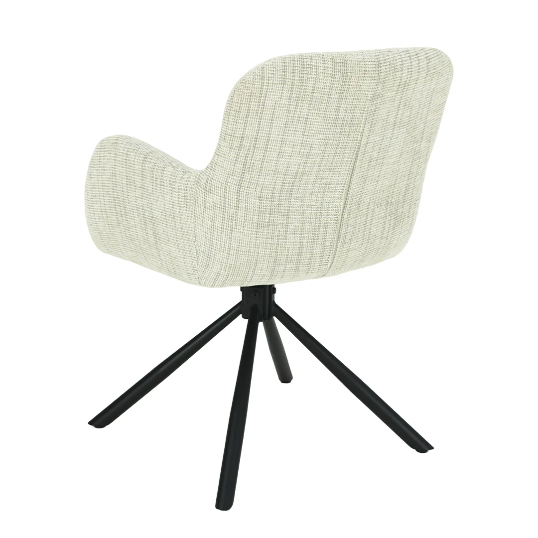 Eetkamerstoel Espoo Wit met zwart onderstel - Image 6