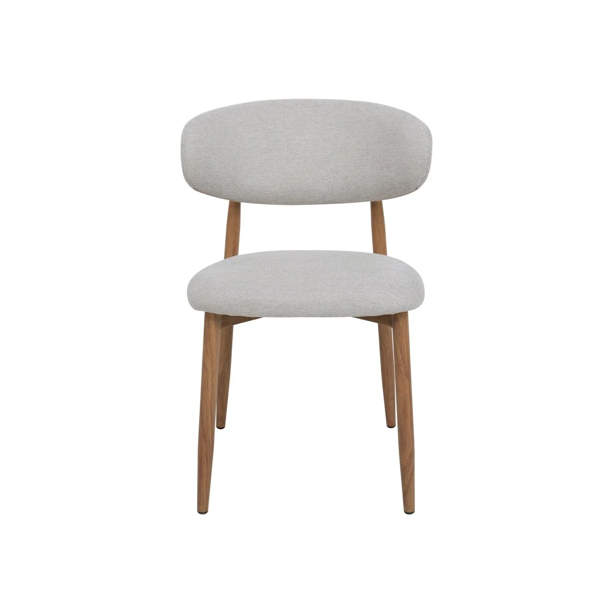 Eetkamerstoel Japandi Beige met eik onderstel - Image 3