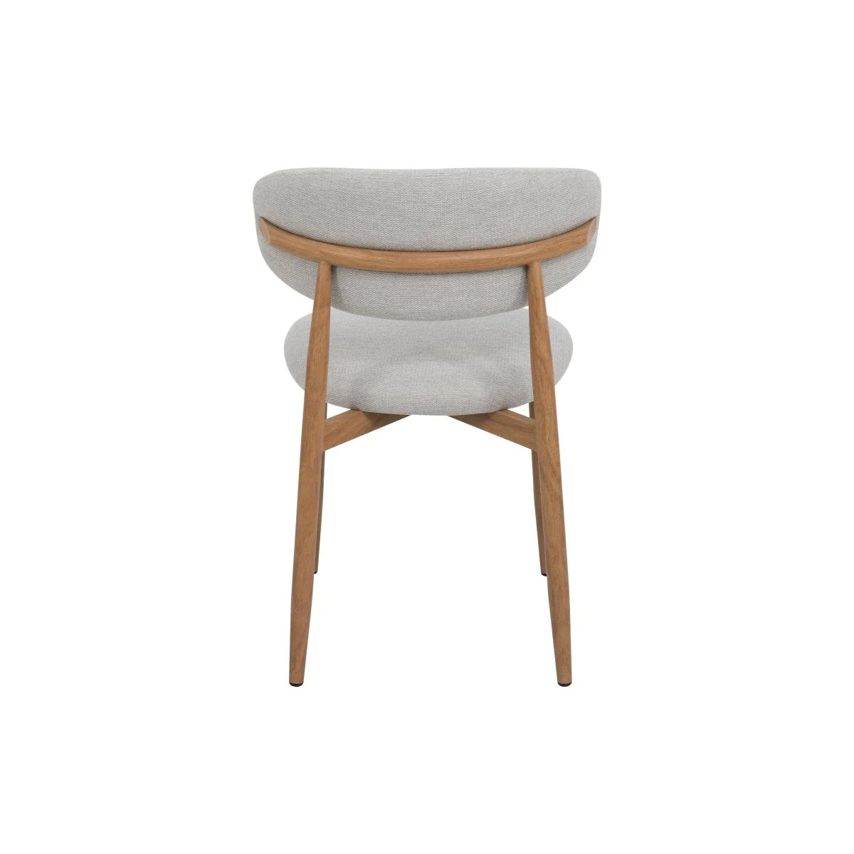 Eetkamerstoel Japandi Beige met eik onderstel - Image 6