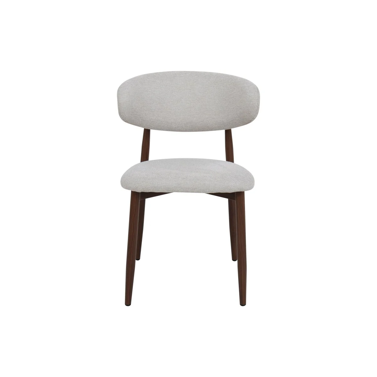 Eetkamerstoel Japandi Beige met walnoot onderstel - Image 3