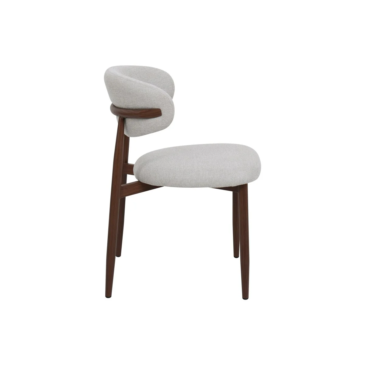 Eetkamerstoel Japandi Beige met walnoot onderstel - Image 4