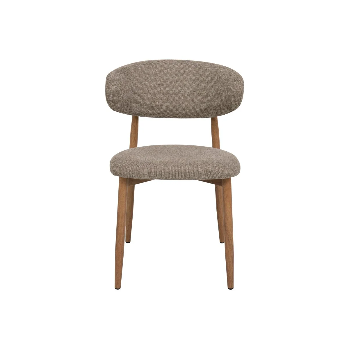 Eetkamerstoel Japandi Taupe met eik onderstel - Image 3