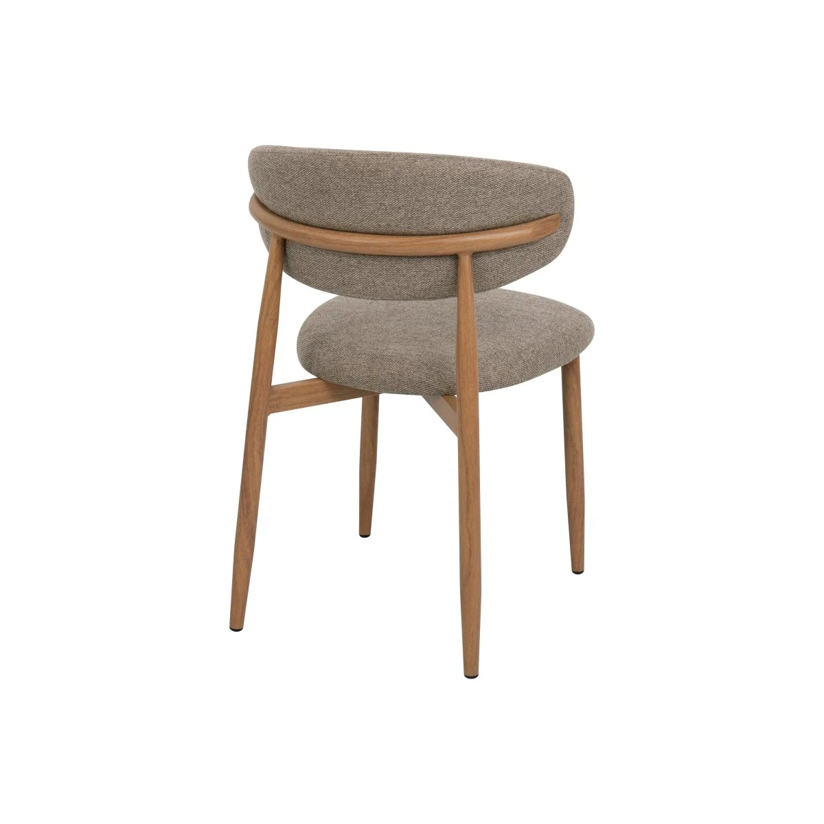 Eetkamerstoel Japandi Taupe met eik onderstel - Image 5