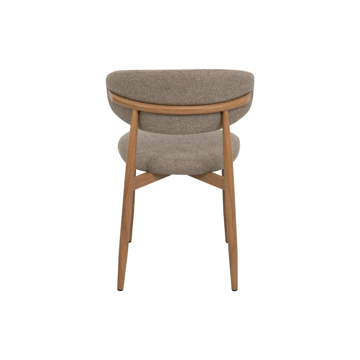 Eetkamerstoel Japandi Taupe met eik onderstel - Image 6