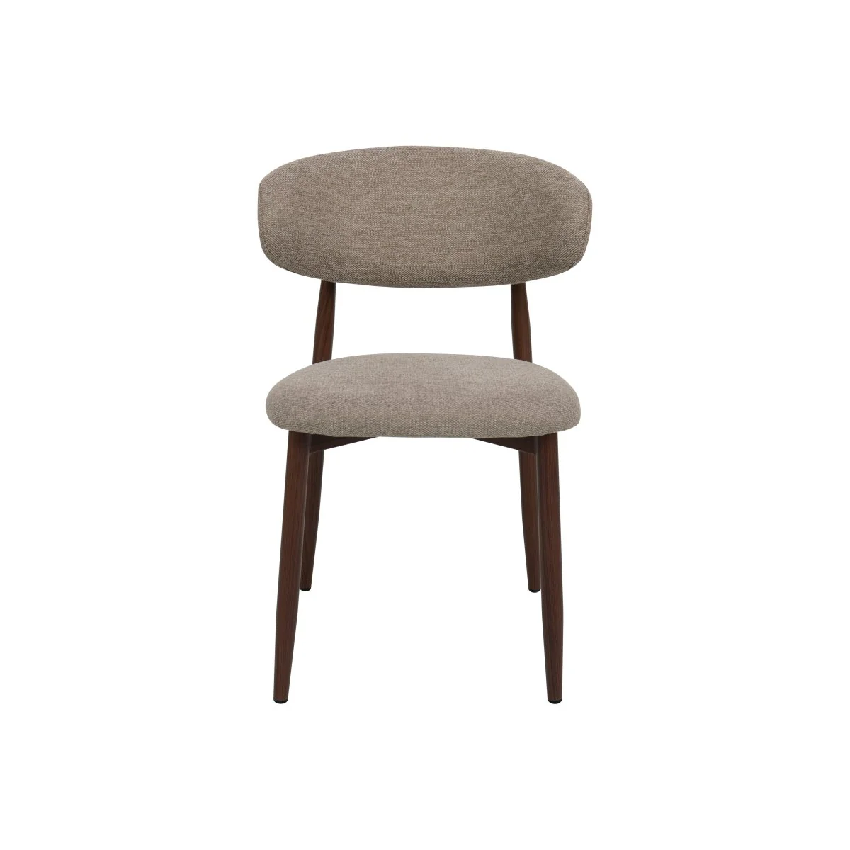 Eetkamerstoel Japandi Taupe met walnoot onderstel - Image 3