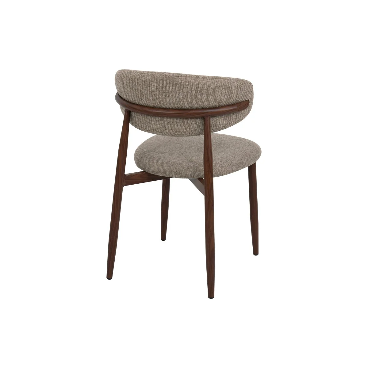 Eetkamerstoel Japandi Taupe met walnoot onderstel - Image 5