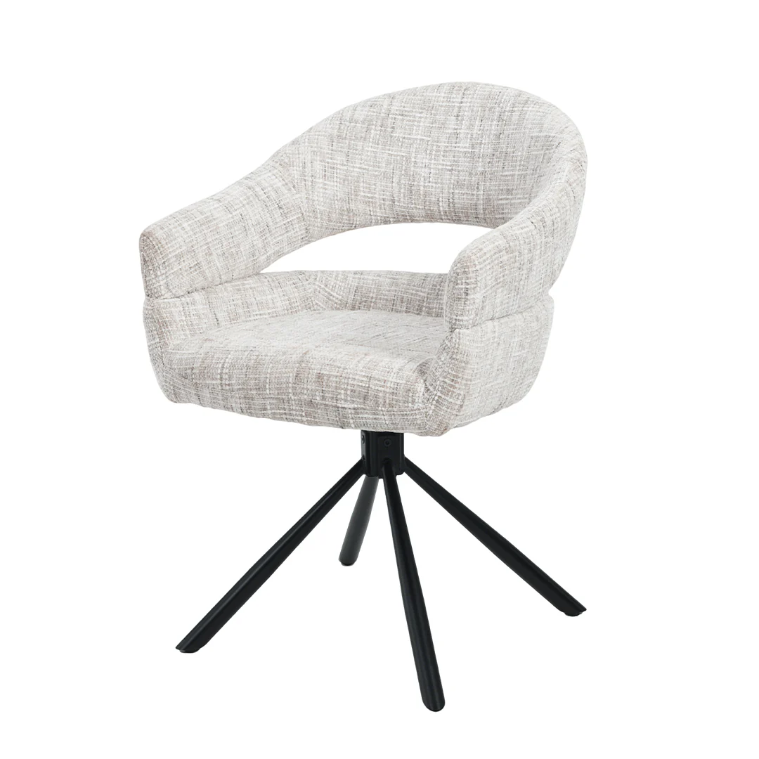 Eetkamerstoel Kalmar Lichtgrijs met zwart onderstel - Image 3