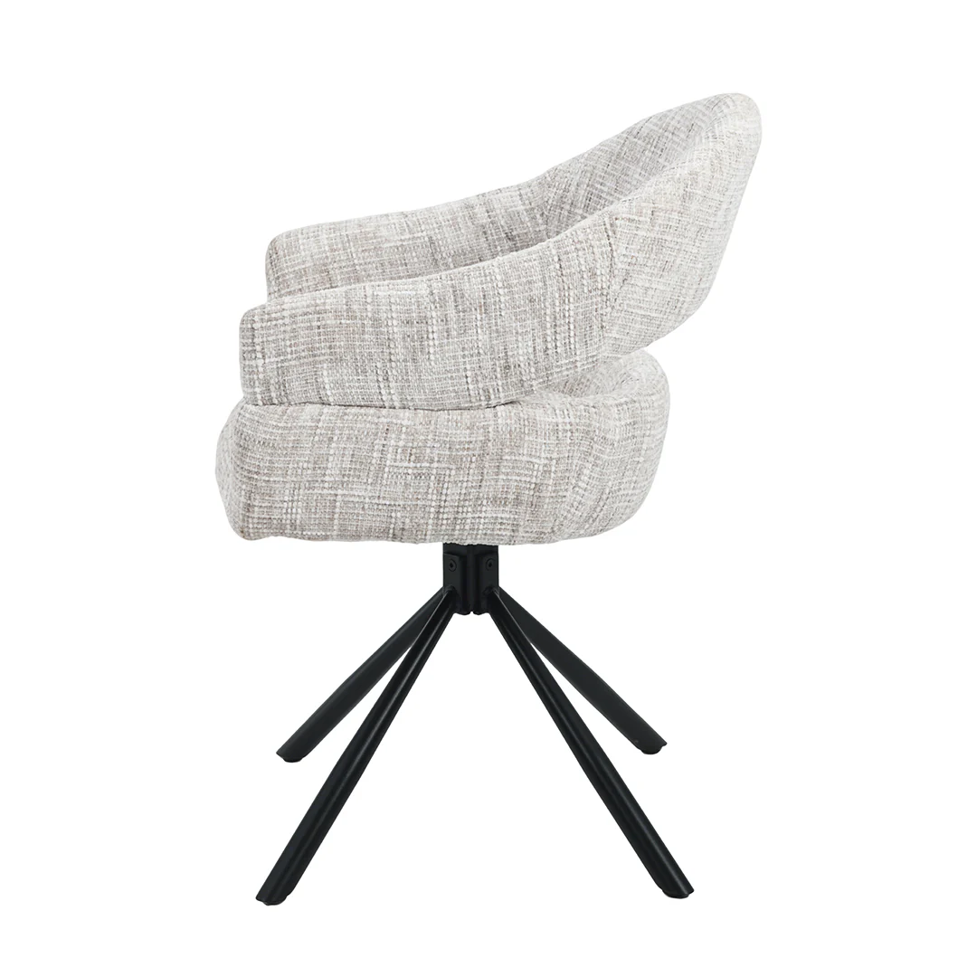 Eetkamerstoel Kalmar Lichtgrijs met zwart onderstel - Image 4