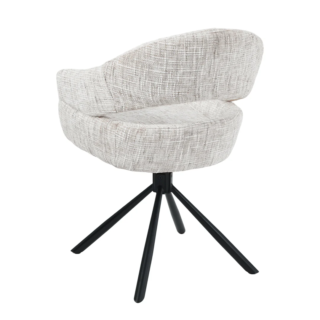 Eetkamerstoel Kalmar Lichtgrijs met zwart onderstel - Image 5