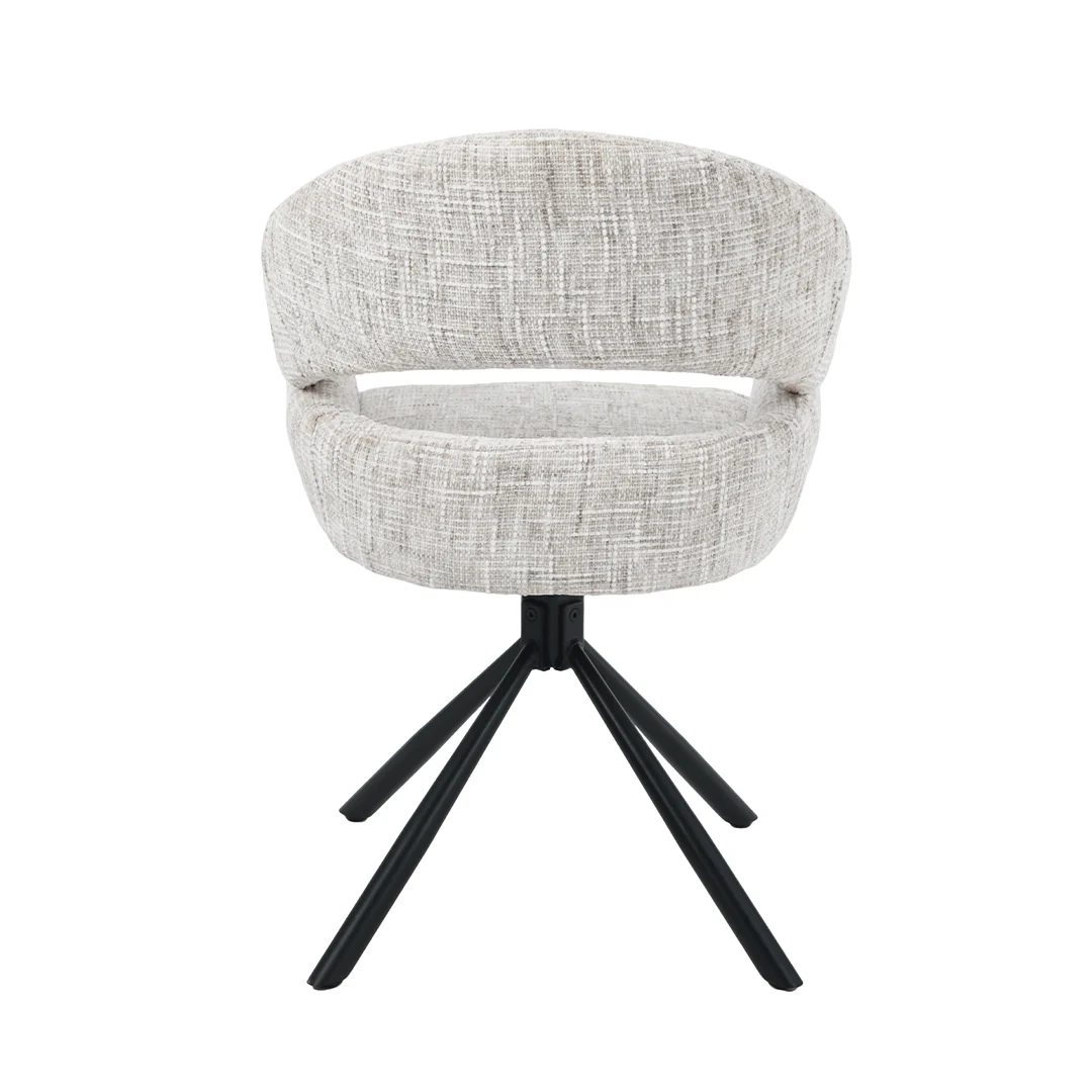 Eetkamerstoel Kalmar Lichtgrijs met zwart onderstel - Image 6