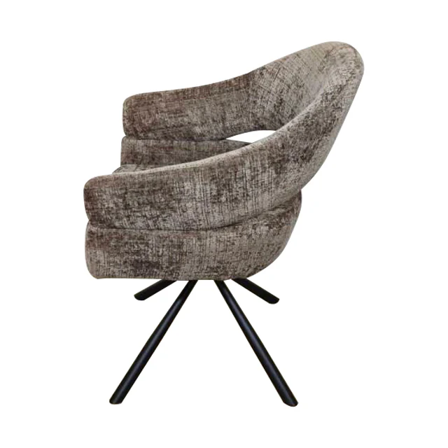 Eetkamerstoel Kalmar Taupe met zwart onderstel - Image 4