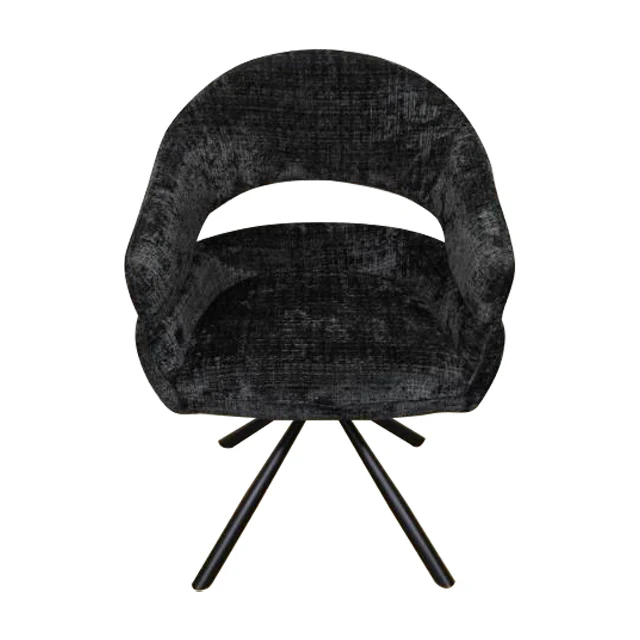Eetkamerstoel Kalmar Zwart met zwart onderstel - Image 3