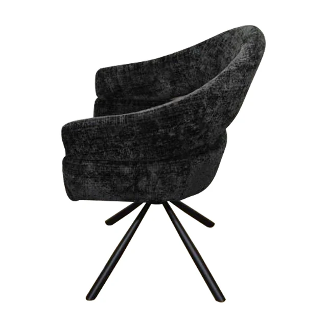 Eetkamerstoel Kalmar Zwart met zwart onderstel - Image 4