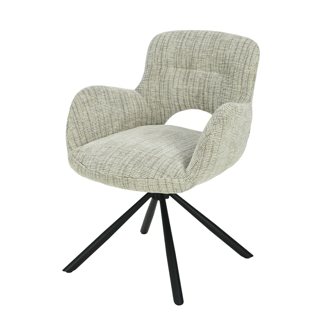 Eetkamerstoel Kemi Lichtgrijs met zwart onderstel - Image 3