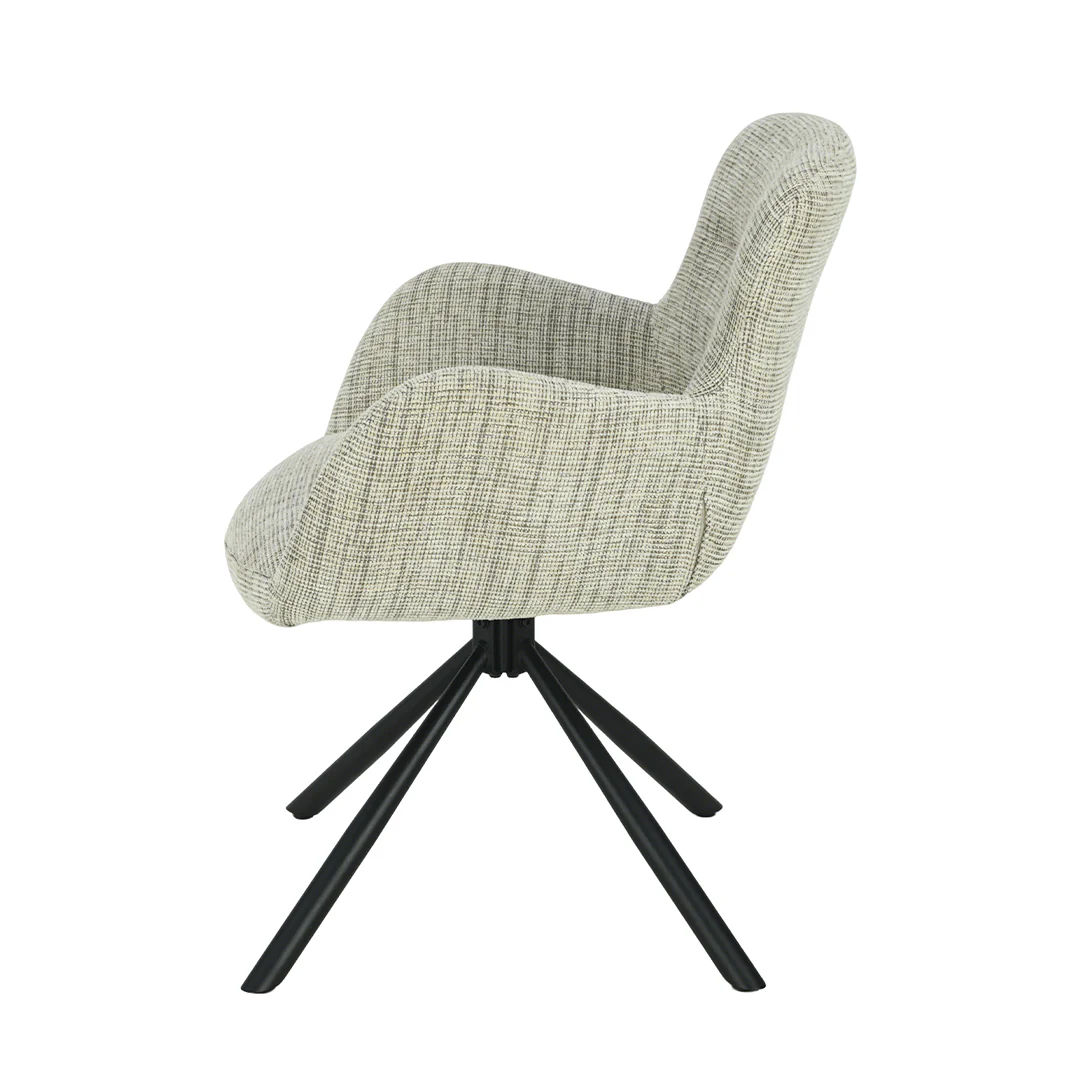 Eetkamerstoel Kemi Lichtgrijs met zwart onderstel - Image 4