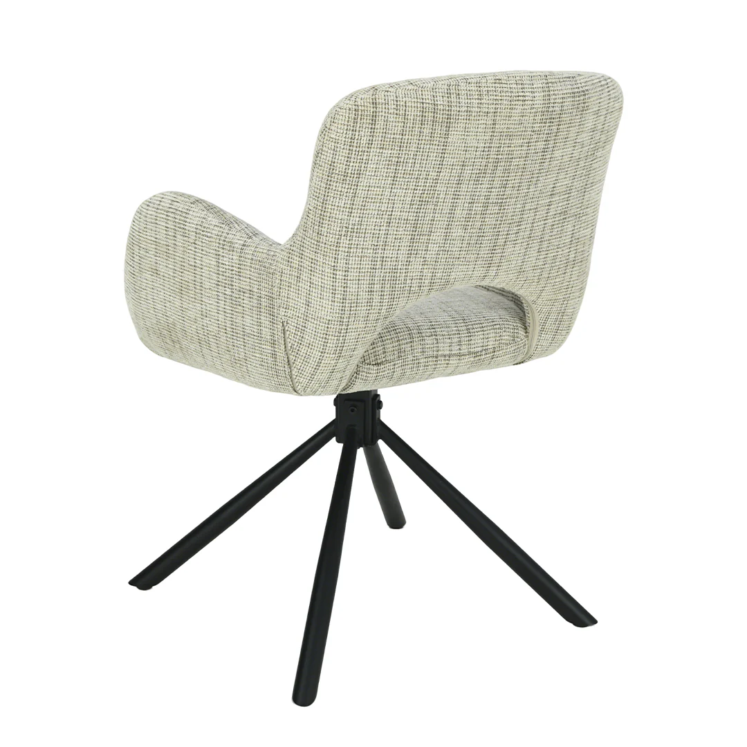 Eetkamerstoel Kemi Lichtgrijs met zwart onderstel - Image 6