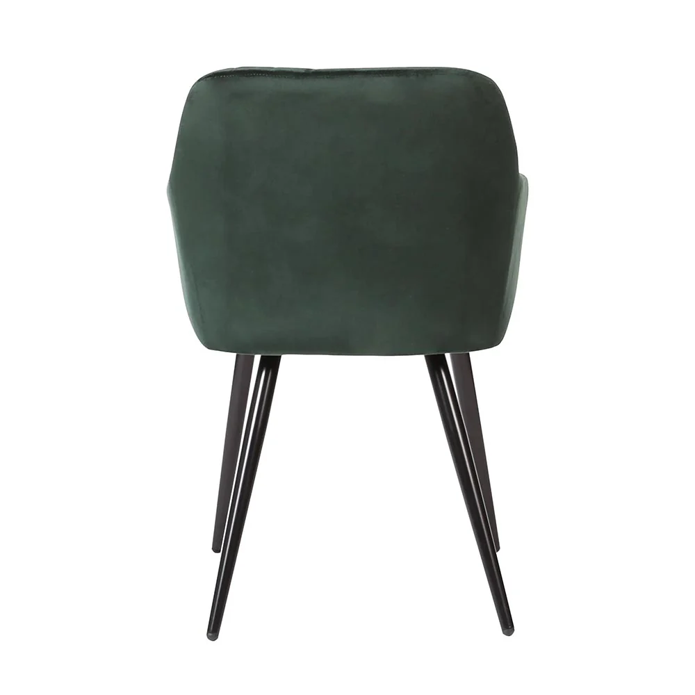 Eetkamerstoel Malmö Donkergroen Fluweel met zwart onderstel - Image 6