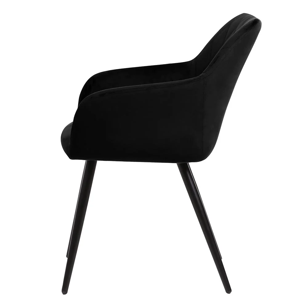 Eetkamerstoel Malmö Zwart Fluweel met zwart onderstel - Image 4