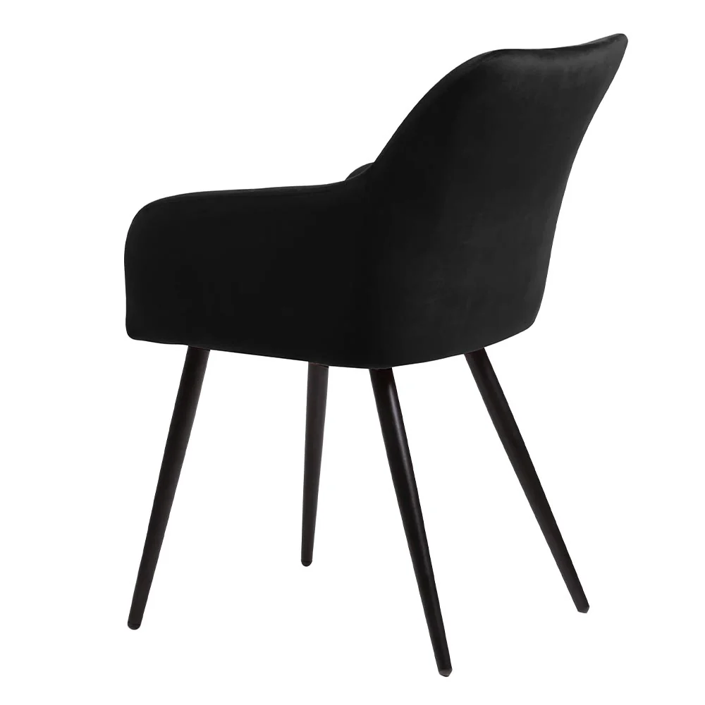 Eetkamerstoel Malmö Zwart Fluweel met zwart onderstel - Image 5