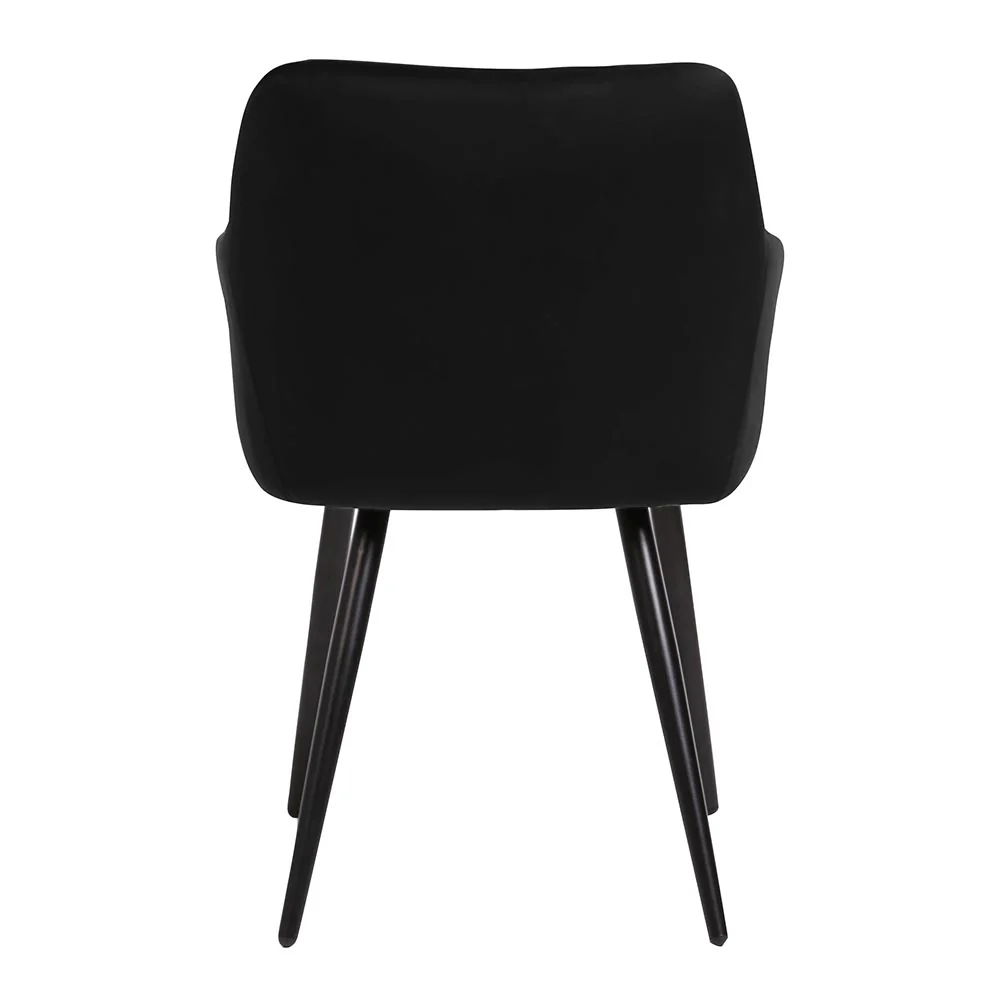 Eetkamerstoel Malmö Zwart Fluweel met zwart onderstel - Image 6