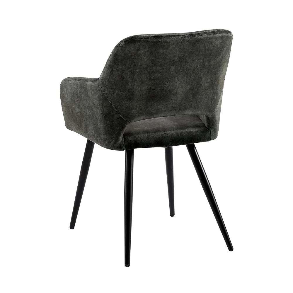 Eetkamerstoel Oslo Donkergroen Fluweel met zwart onderstel - Image 5