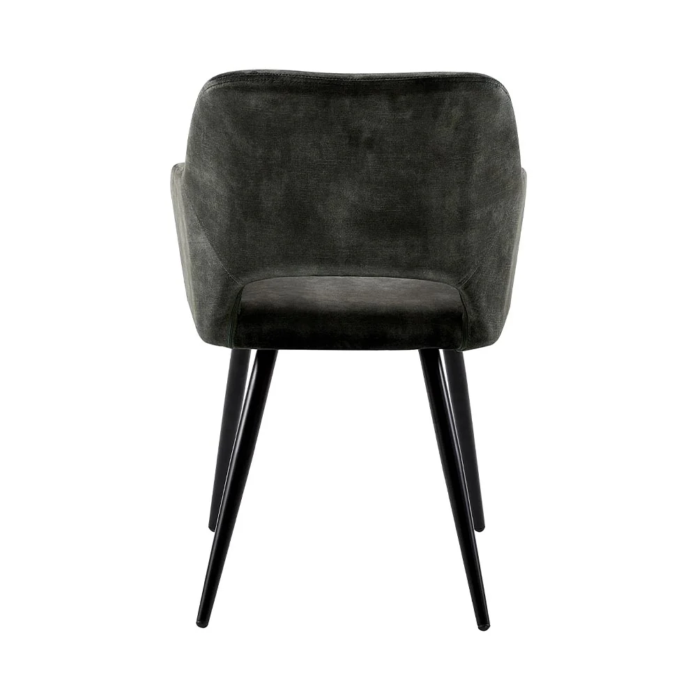 Eetkamerstoel Oslo Donkergroen Fluweel met zwart onderstel - Image 6