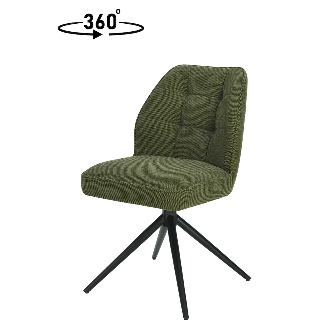 Eetkamerstoel Reykjavík Donkergroen met zwart onderstel - Image 3