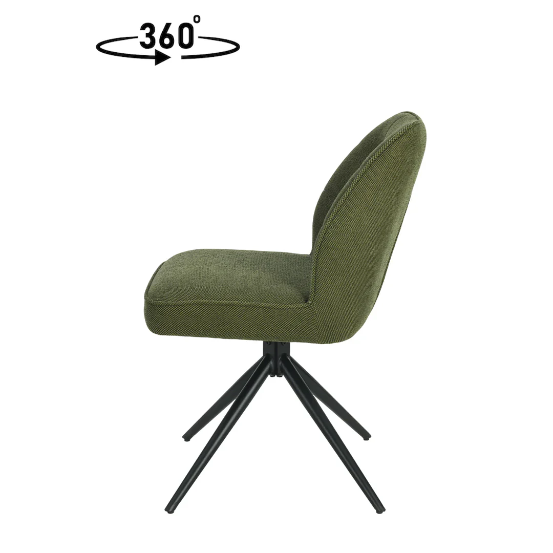 Eetkamerstoel Reykjavík Donkergroen met zwart onderstel - Image 4