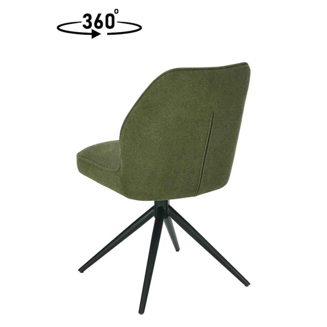 Eetkamerstoel Reykjavík Donkergroen met zwart onderstel - Image 5