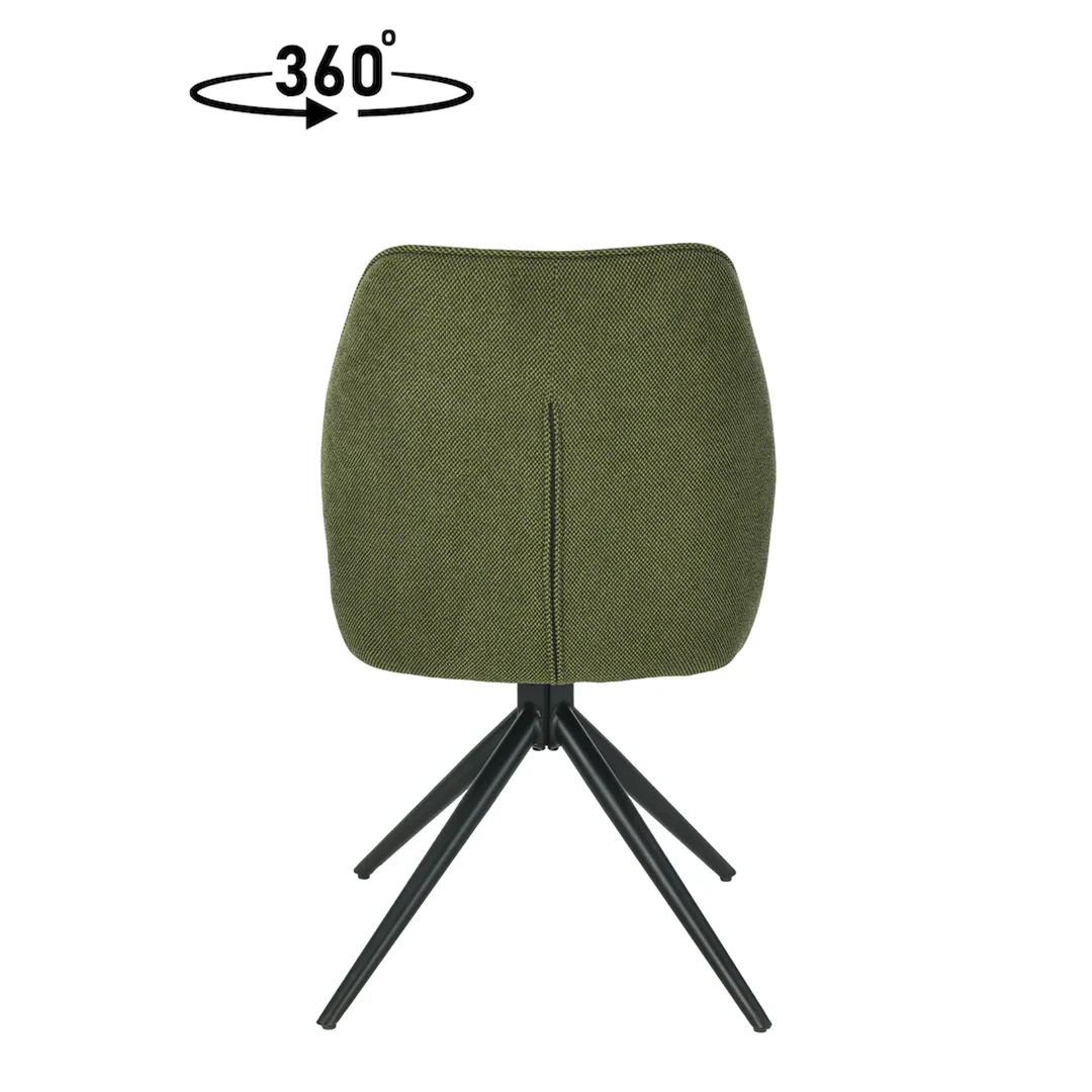 Eetkamerstoel Reykjavík Donkergroen met zwart onderstel - Image 6