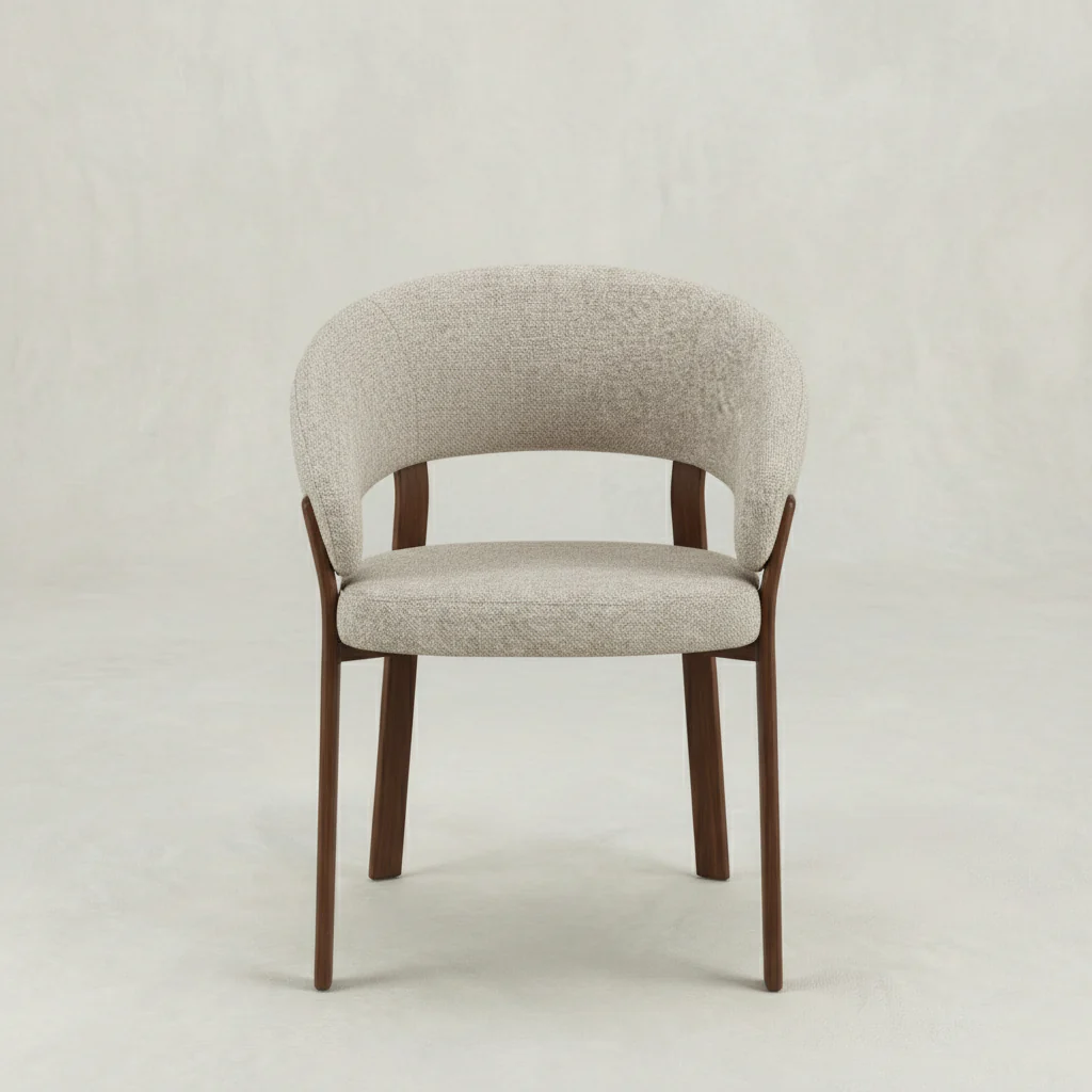 Eetkamerstoel Rydal Beige met bruin onderstel - Image 3