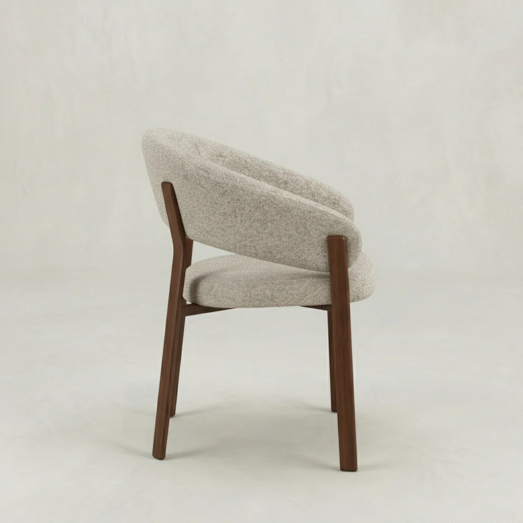 Eetkamerstoel Rydal Beige met bruin onderstel - Image 4