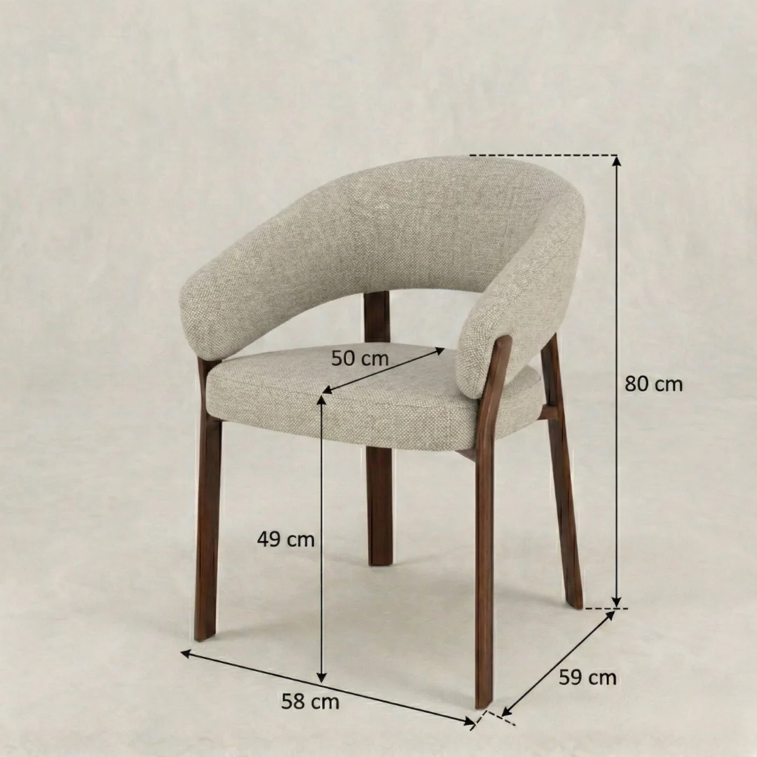 Eetkamerstoel Rydal Beige met bruin onderstel - Image 7