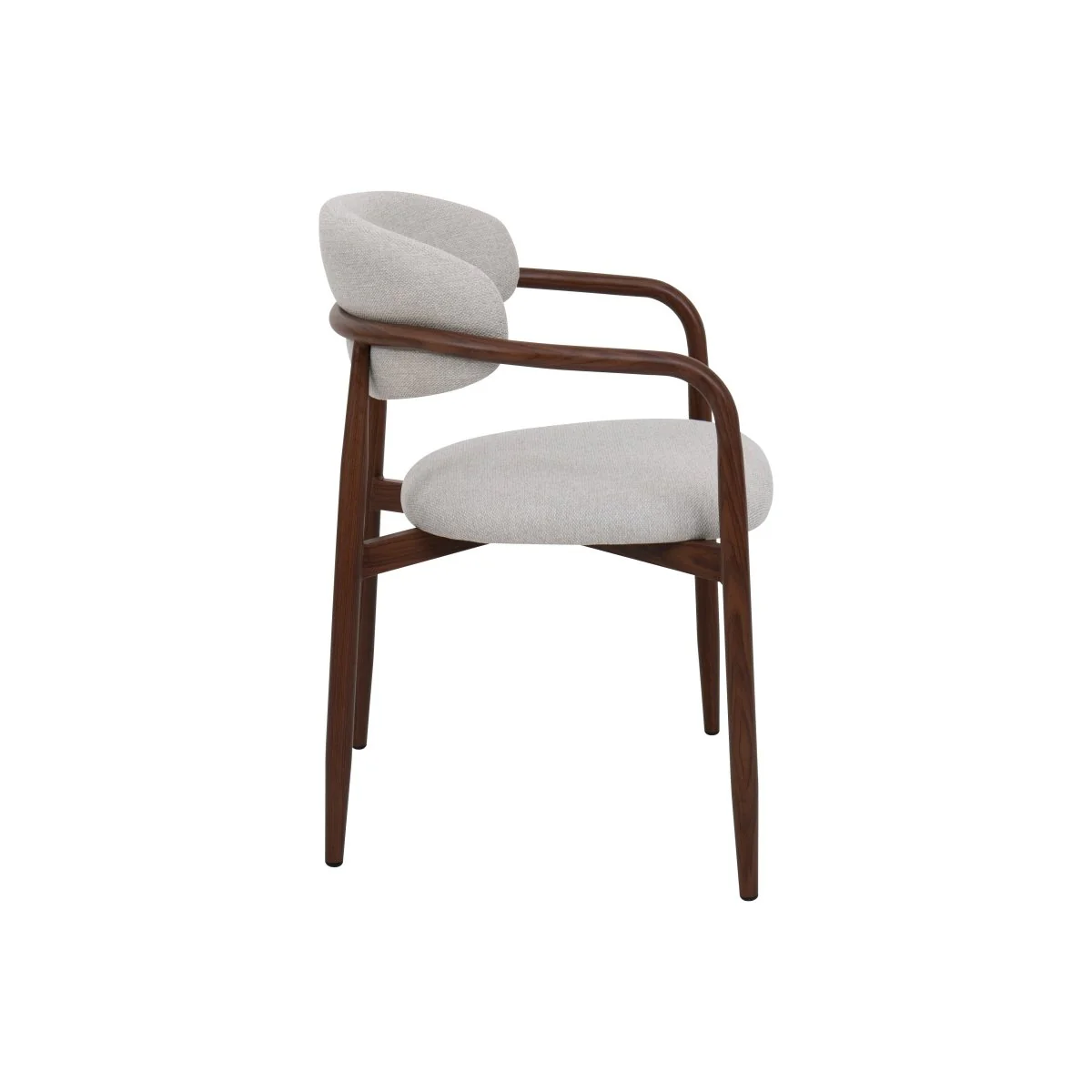 Eetkamerstoel Sude Beige met walnoot onderstel - Image 3