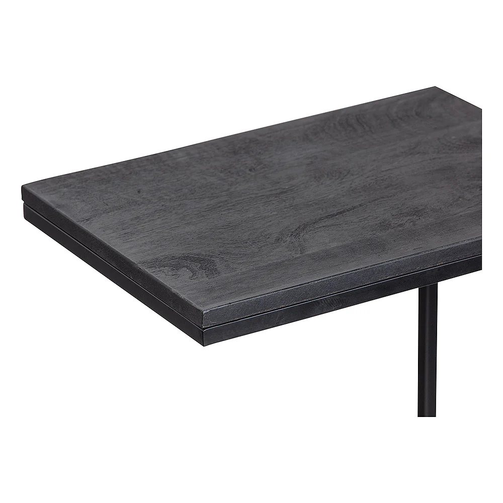 Mangohouten Bijzettafel Alys Zwart (set van 2) - Image 4