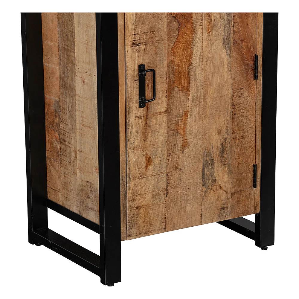 Mangohouten Boekenkast Britt smal met kastje - Image 6