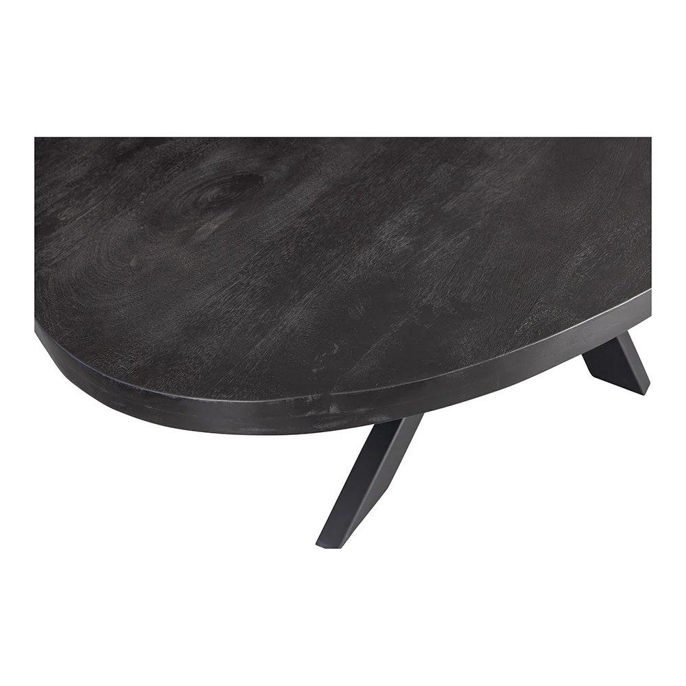 Mangohouten Eettafel Ovaal Oscar 180x100 cm Zwart (5cm) - Image 4