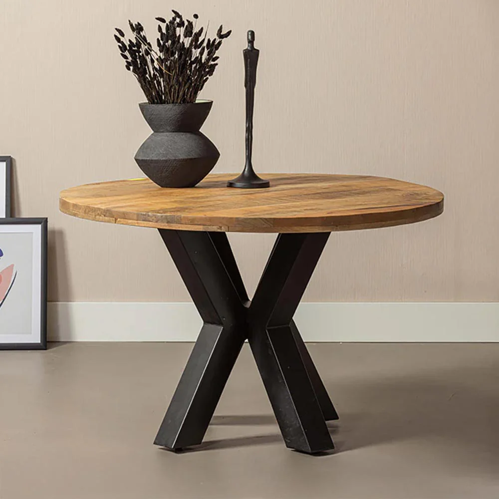 Mangohouten Eettafel Rond Tara 120 cm (5cm) - Image 5