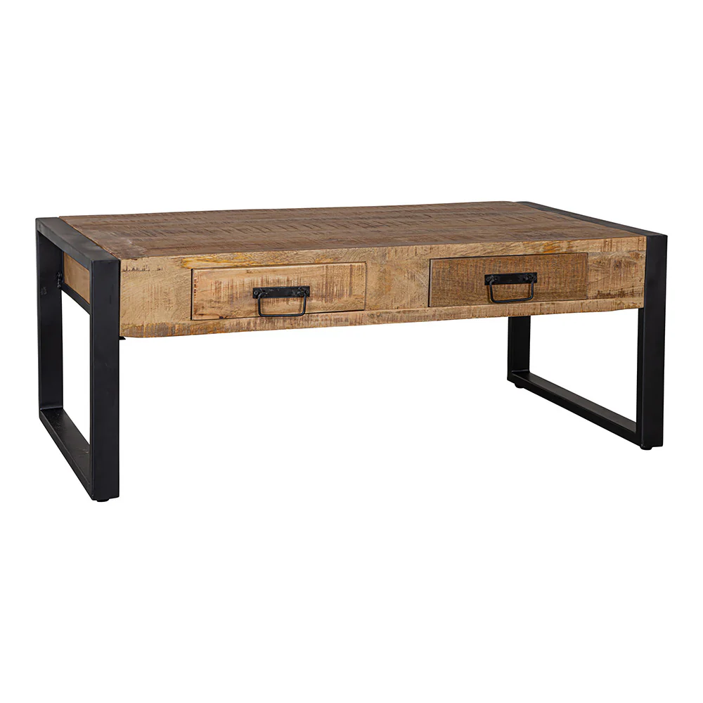 Mangohouten Salontafel Britt 2 lades 120 cm - Image 4